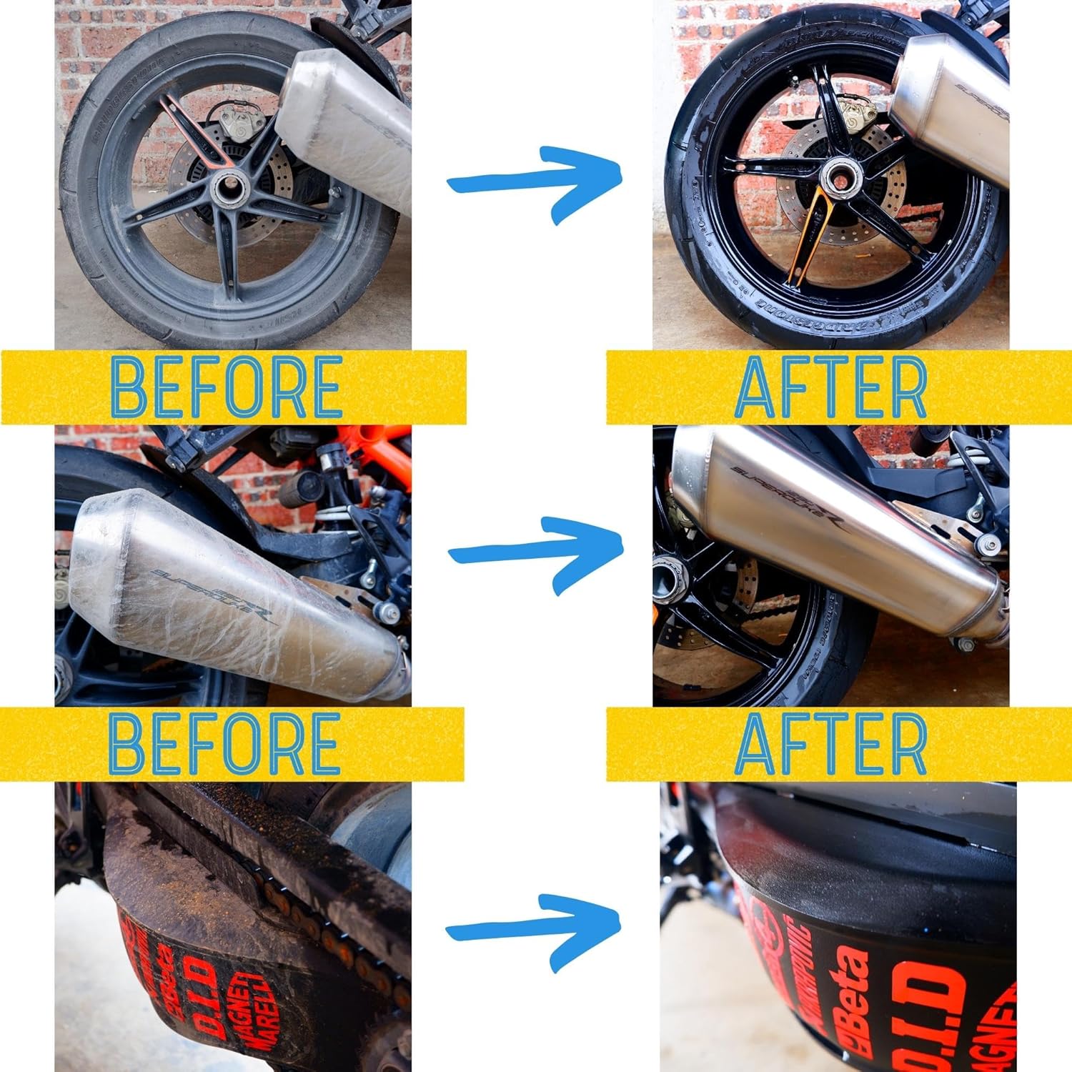 Motorcycle Cleaning Brush Set 6 Pack-X01