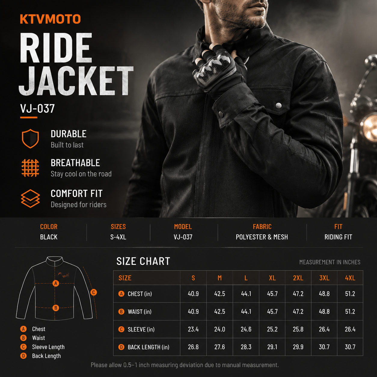 CE certified retro motorcycle riding protective clothing-J86