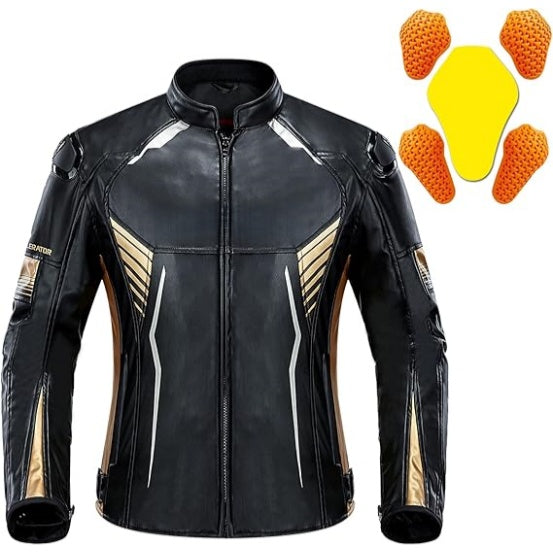 Men's Leather Motorcycle Jacket, 3-in-1 - J31