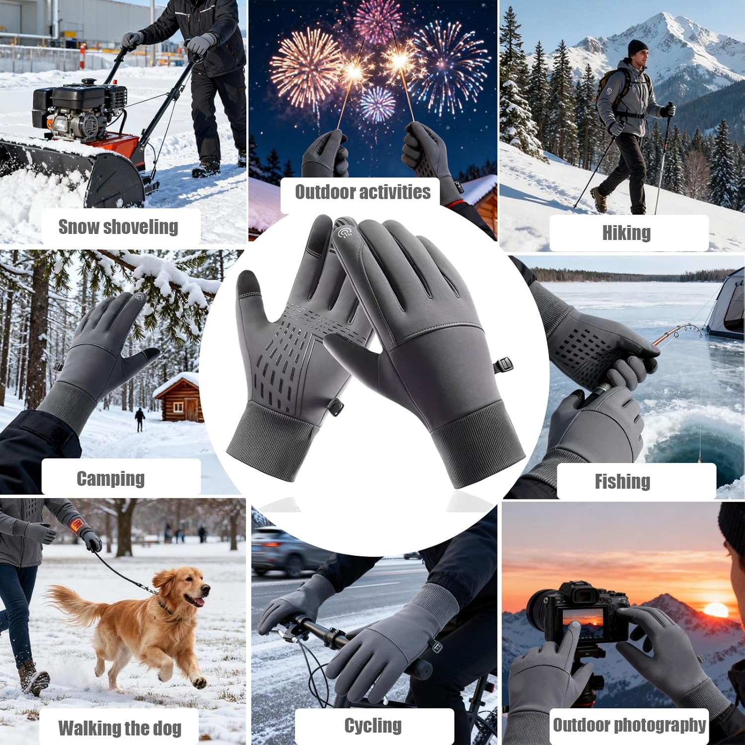 Heated Touchscreen Winter Gloves for Winter Sports Cycling Hunting