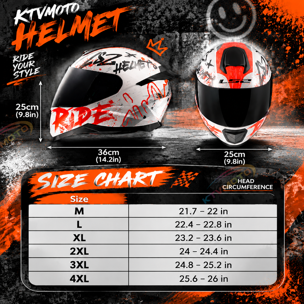 Full-face motorcycle helmet with anti-fog visor and large rear spoiler-I310