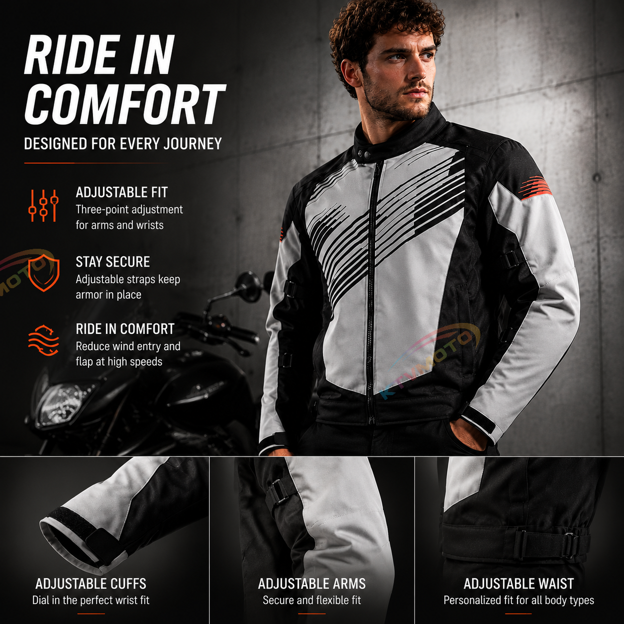 Waterproof, thickened motorcycle riding gear-J90