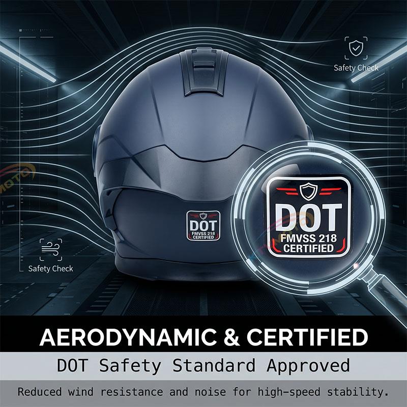Modular motorcycle helmet with dual flip-up visor (DOT) approved-I66