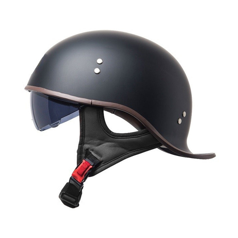 KTVMOTO Vintage Half Helmet with Visor – Retro Motorcycle Helmet-I277