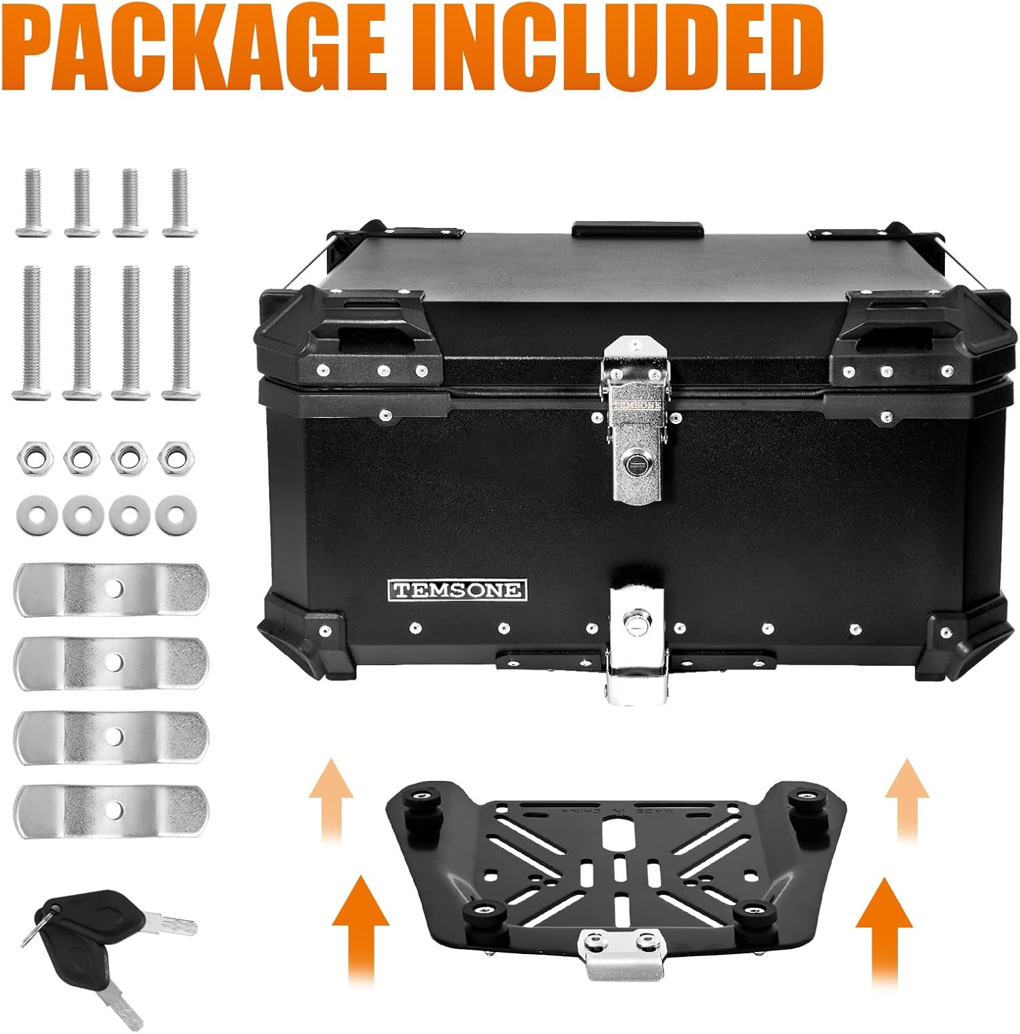 45L/60L Universal Motorcycle Trunk Travel Tail Box Non-Aluminum Alloy-L03