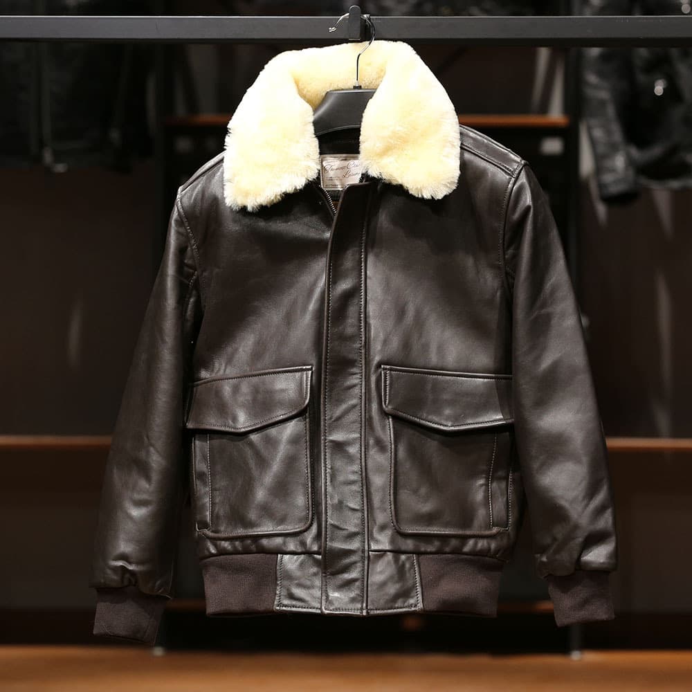 Genuine leather flight suit jacket-A51