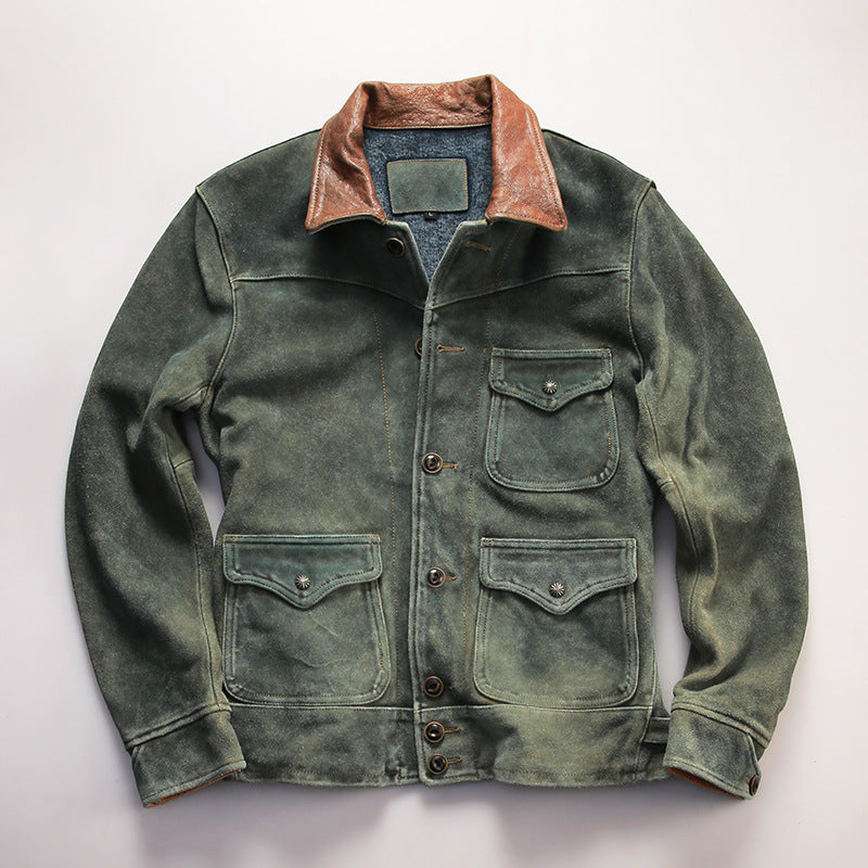 RL Three Pockets Genuine Leather American Vintage Jacket-A24