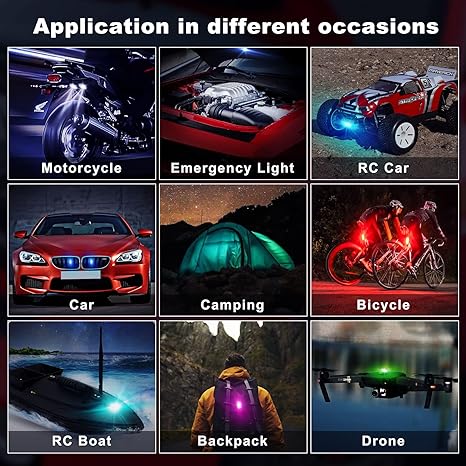 7 Colors Wireless LED Strobe Anti-Collision Light with Remote Control-D01