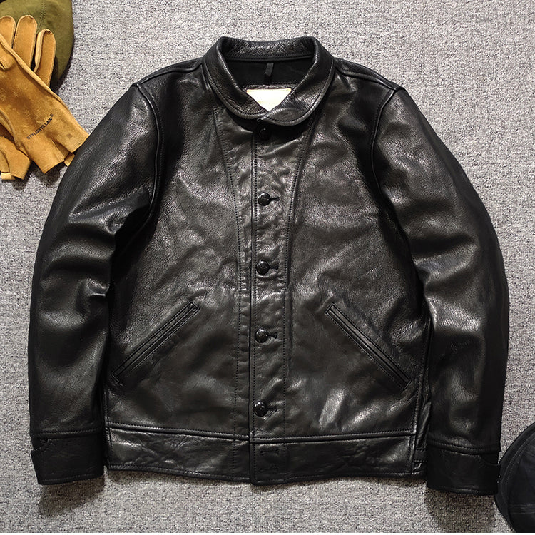 Einstein same style leather jacket genuine leather-A22