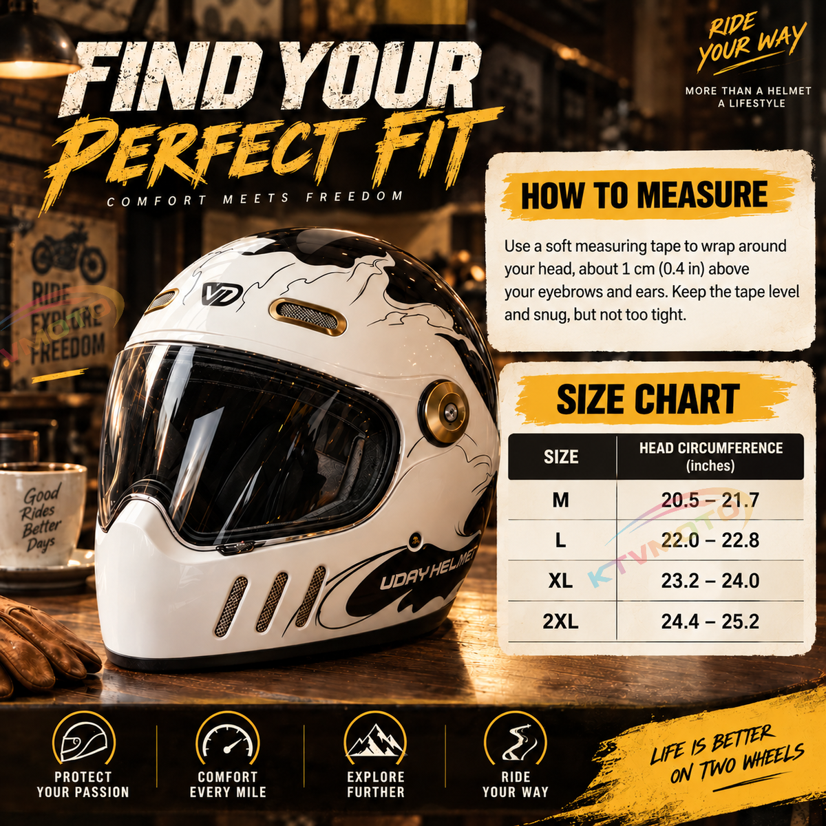 Retro Motorcycle Helmet Suitable for Cruiser Riding-I300