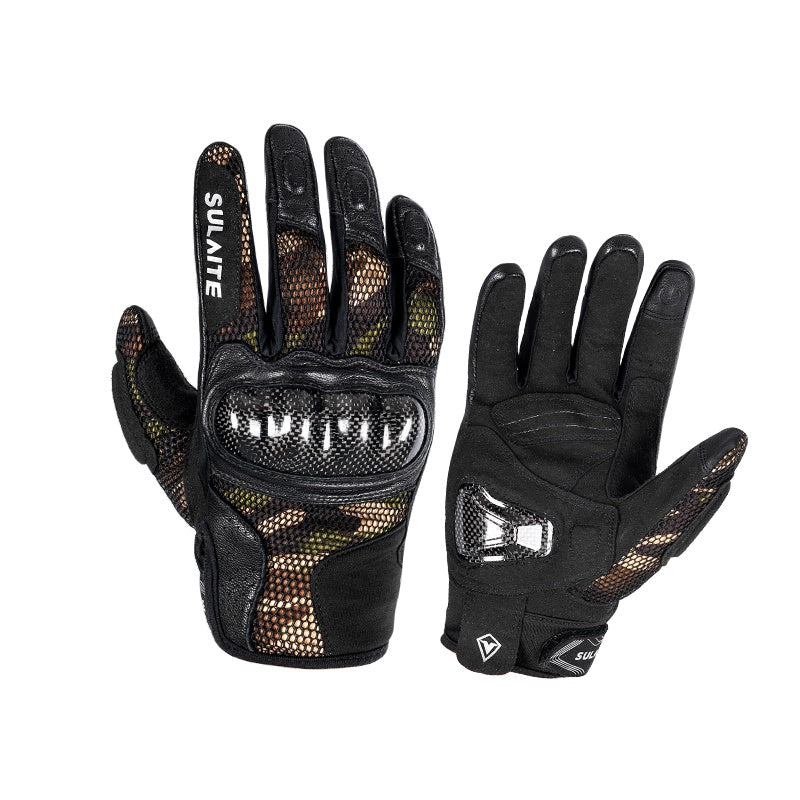 Mesh breathable carbon fiber full finger gloves-G15