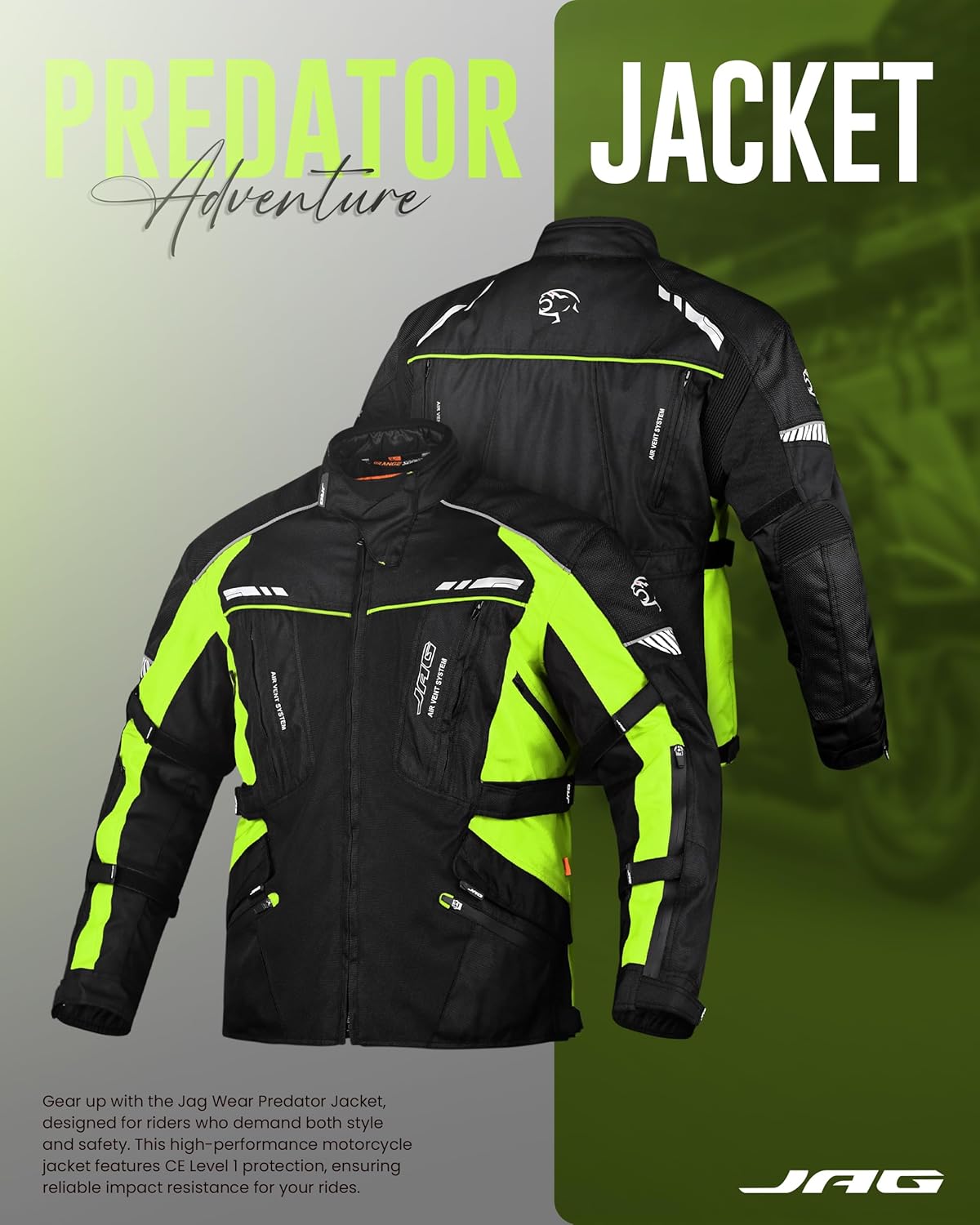 Men's Motorcycle Jacket, Dual Sport Waterproof-J20