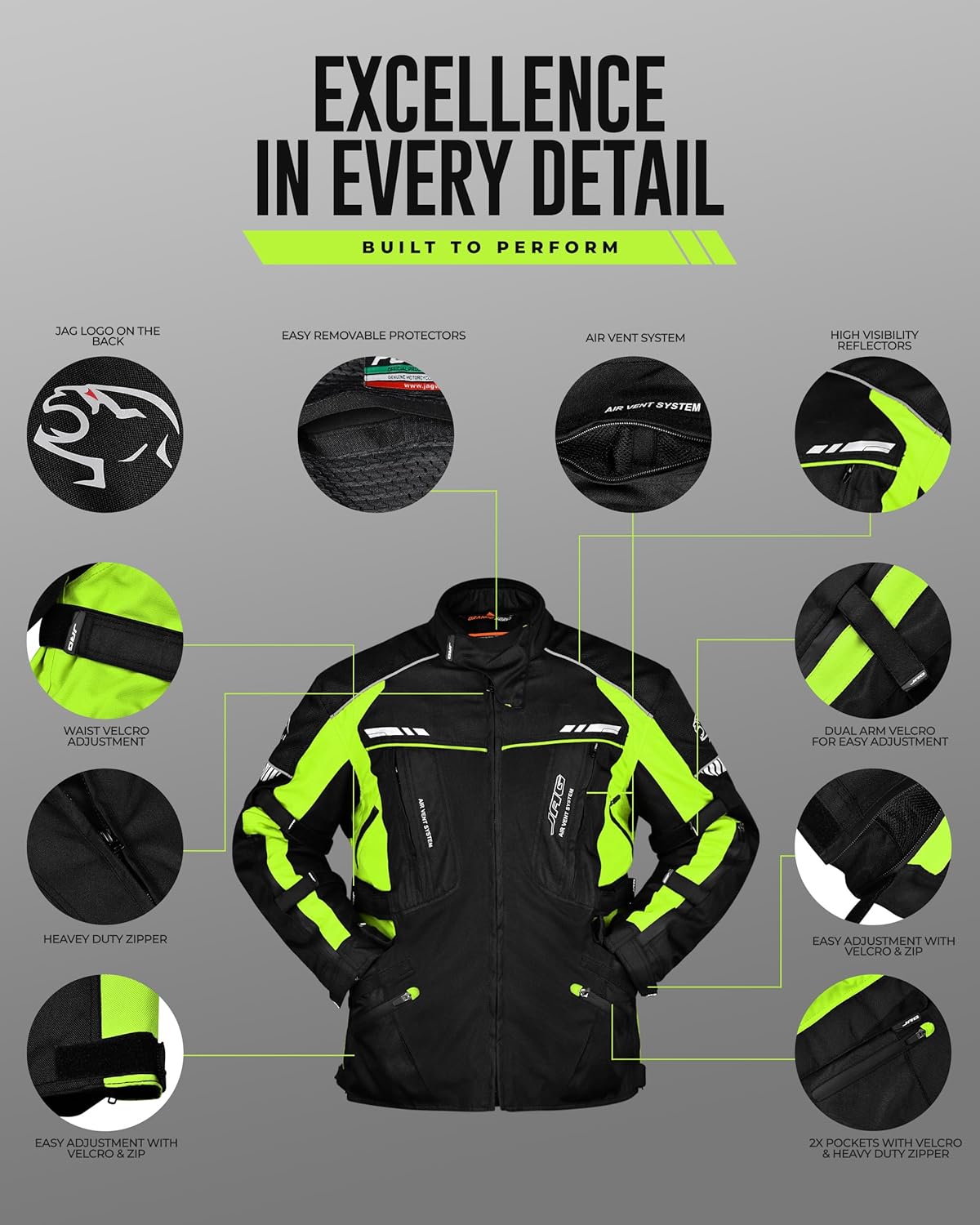 Men's Motorcycle Jacket, Dual Sport Waterproof-J20