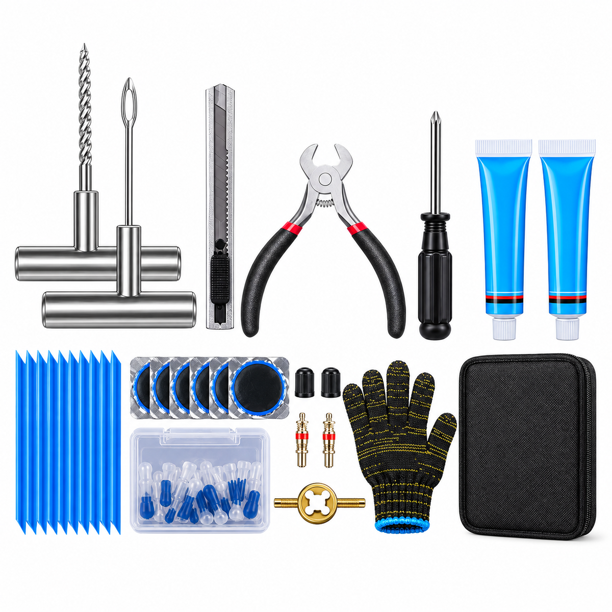 KTVMOTO Motorcycle Touring Tire Repair Kit for Emergency Repairs-MT02