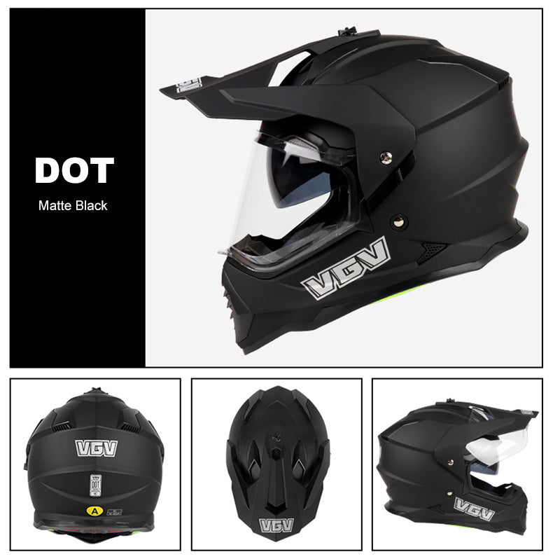 Full Face Motocross Helmet with Wind Visor and Sunshield - I04