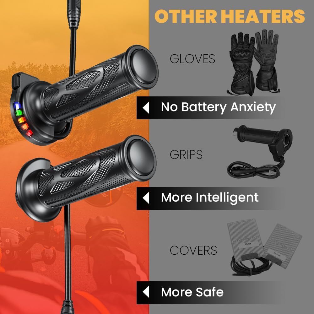 Motorcycle heated handle, intelligent five-speed temperature adjustment