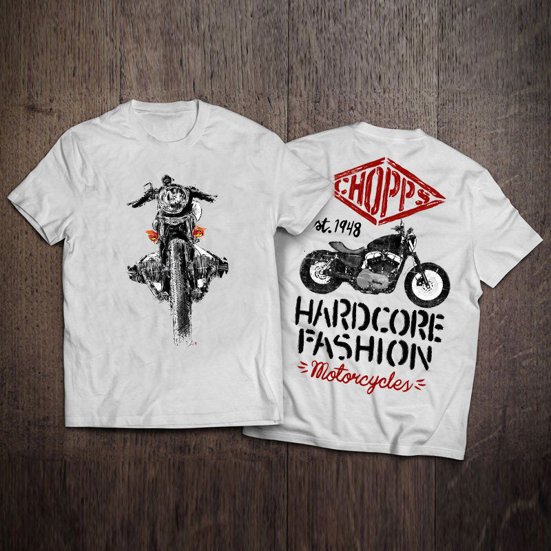 Heavyweight Retro Biker-Style Short-Sleeve T-Shirt - T01