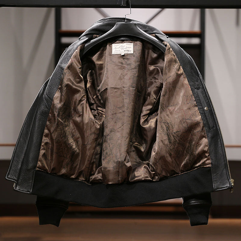 Air flight suit thick goatskin jacket-A14