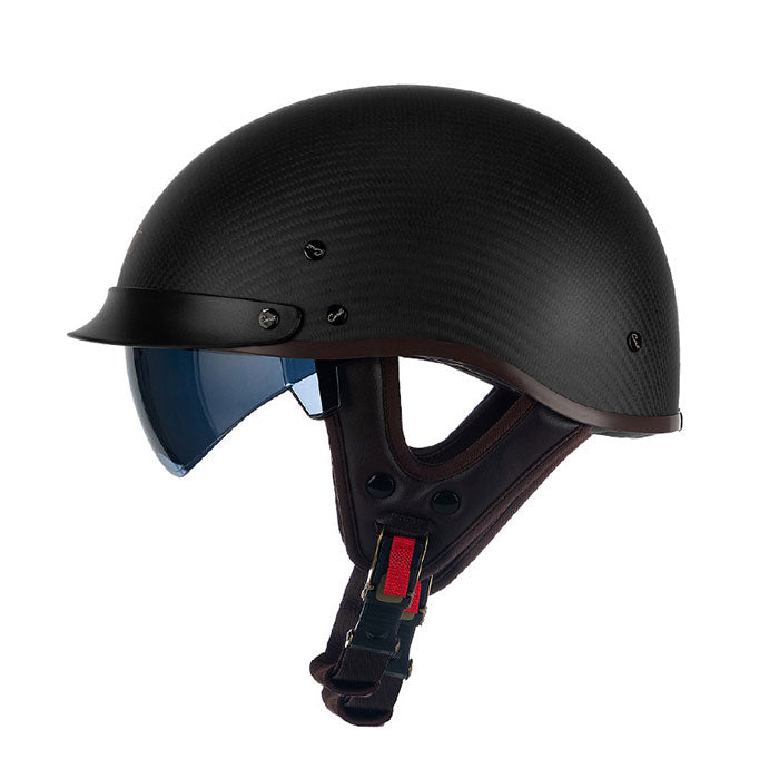 Lightweight Retro Carbon Fiber Motorcycle Half-Helmet-I138
