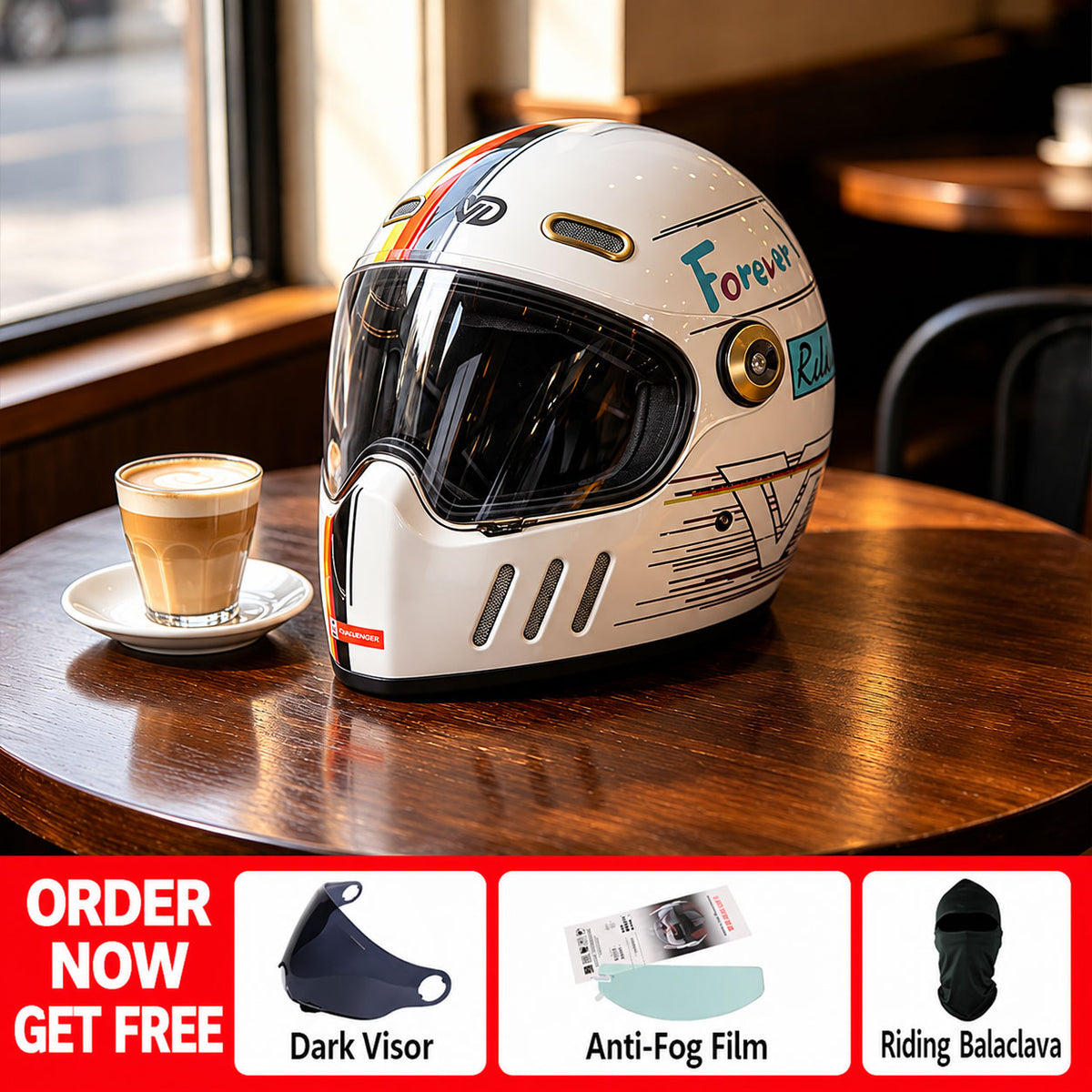 Retro Motorcycle Helmet Suitable for Cruiser Riding-I300