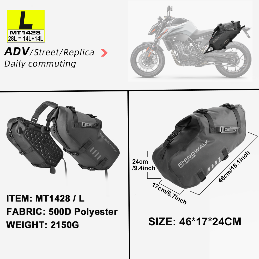 Motorcycle bag 100% waterproof 18L/28L/48L large capacity -B01