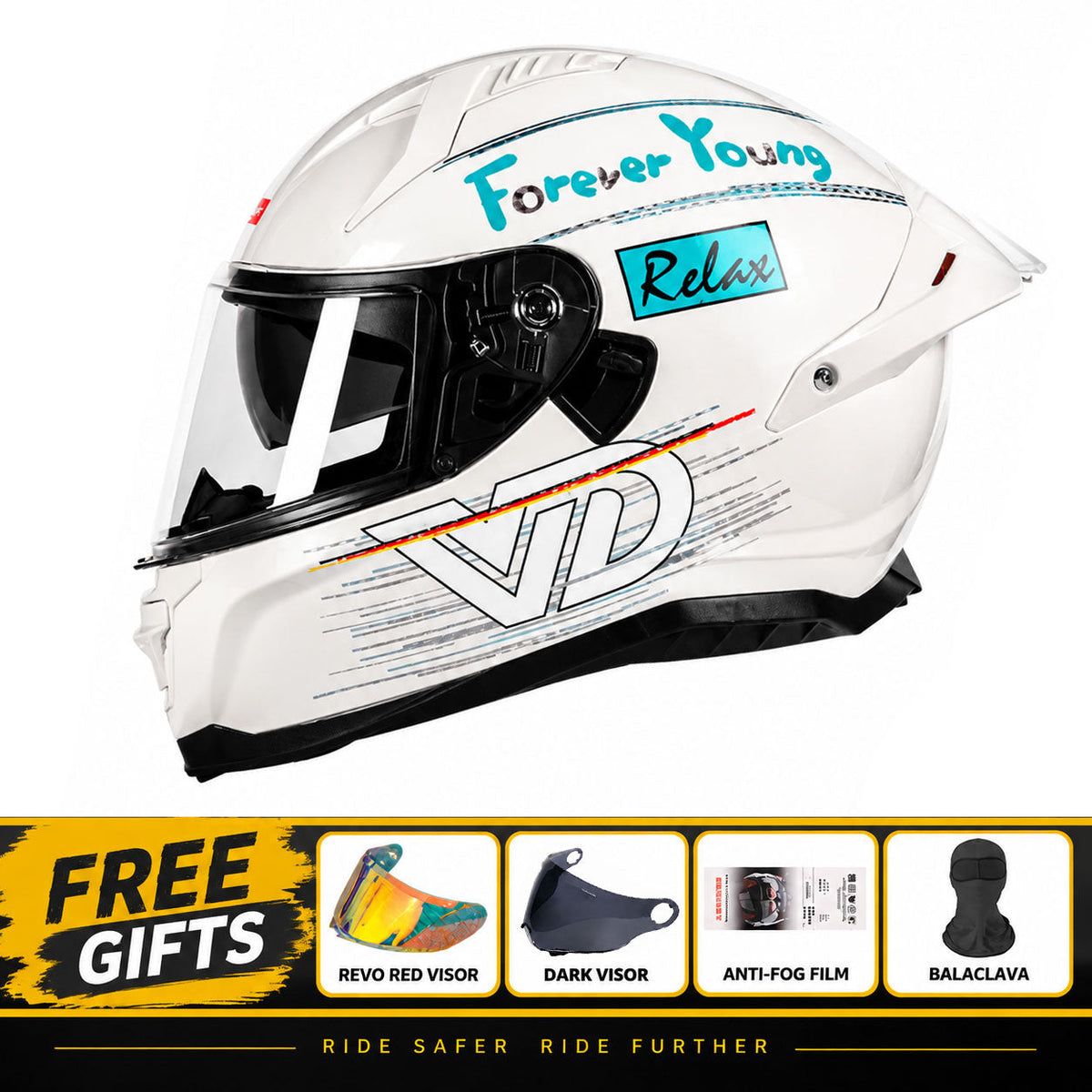 DOT-Certified Trendy Full-Face Motorcycle Helmets for Couples-I301