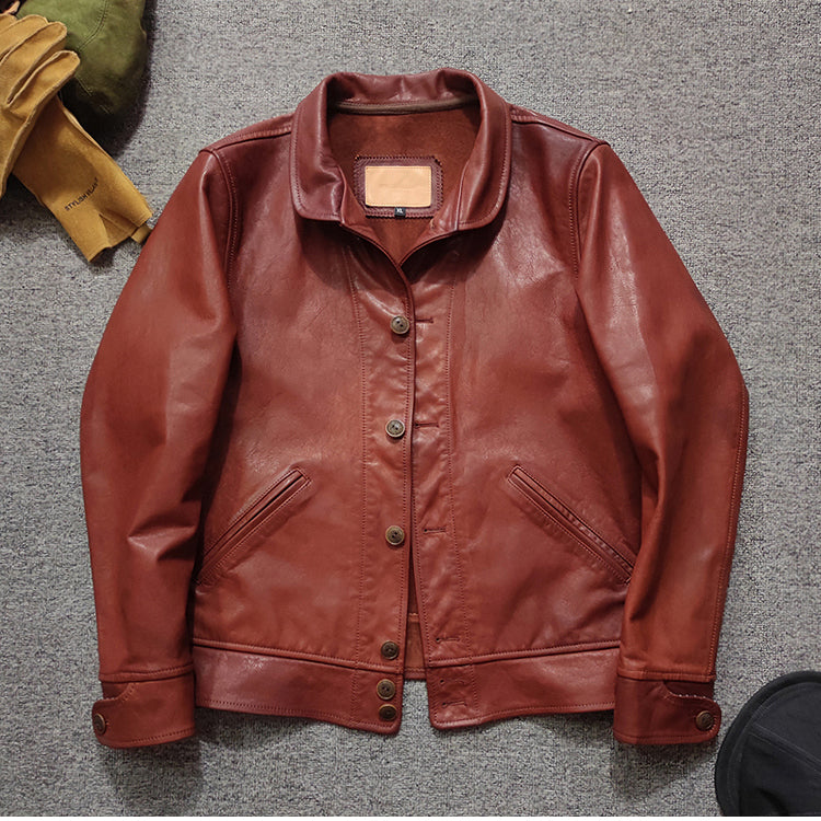 Einstein same style leather jacket genuine leather-A22