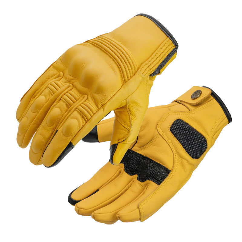 Genuine leather retro cruiser motorcycle gloves for all seasons-G95