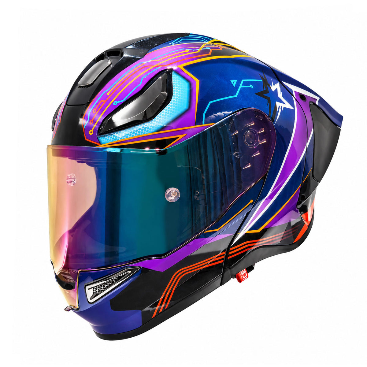 Modular Motorcycle Helmet for Cruising and Track Riding-I309