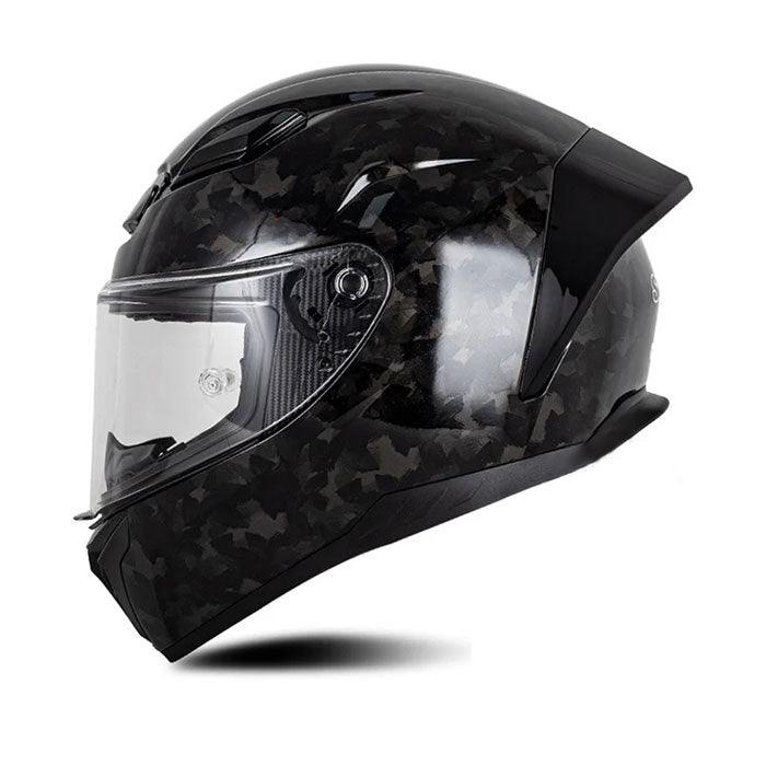Carbon fiber textured motorcycle helmet racing equipment — I56
