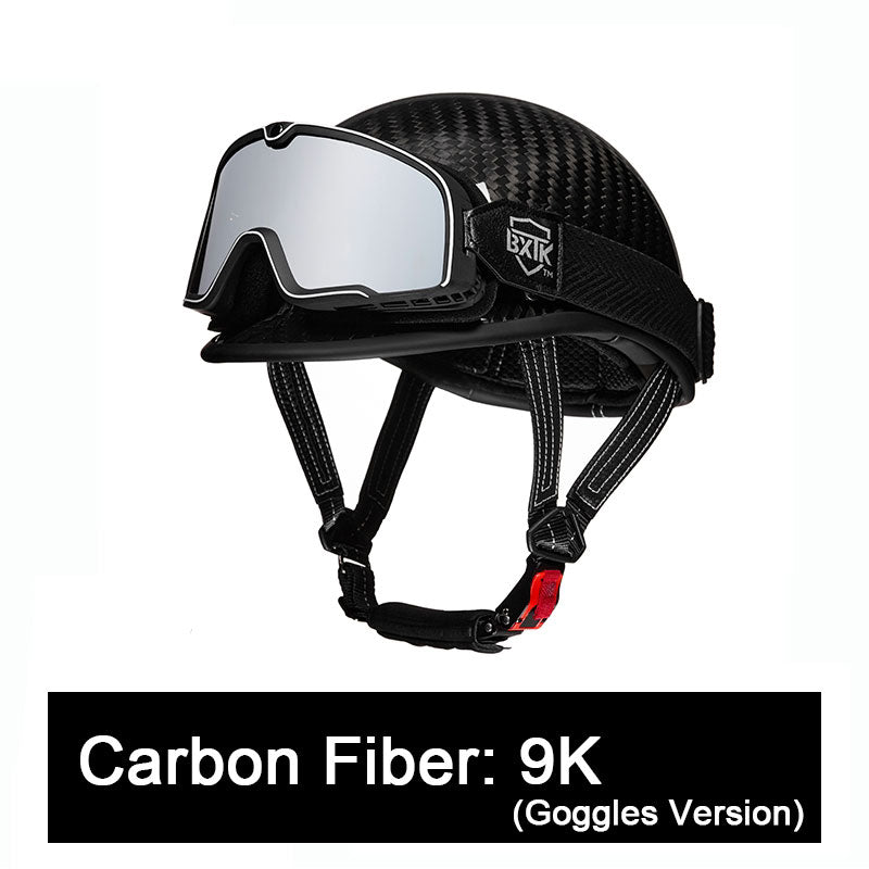 Carbon fiber motorcycle half-helmet cruiser helmet-I52