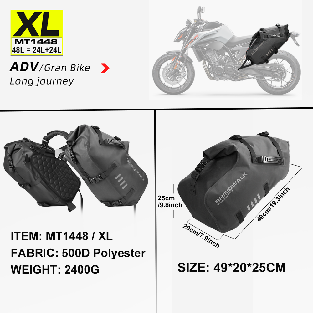 Motorcycle bag 100% waterproof 18L/28L/48L large capacity -B01