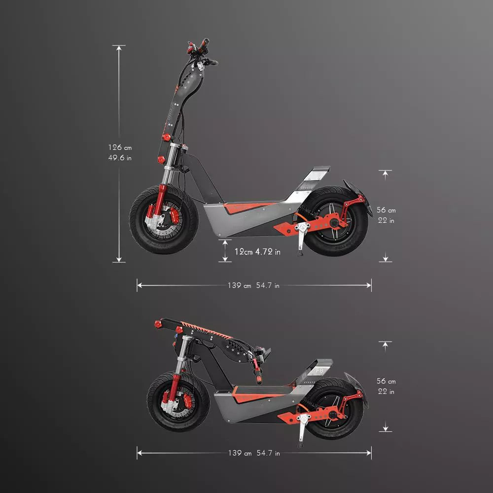 8000W electric scooter, 65 miles of range,Up to 75MPH -F8