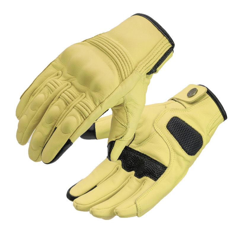 Genuine leather retro cruiser motorcycle gloves for all seasons-G95