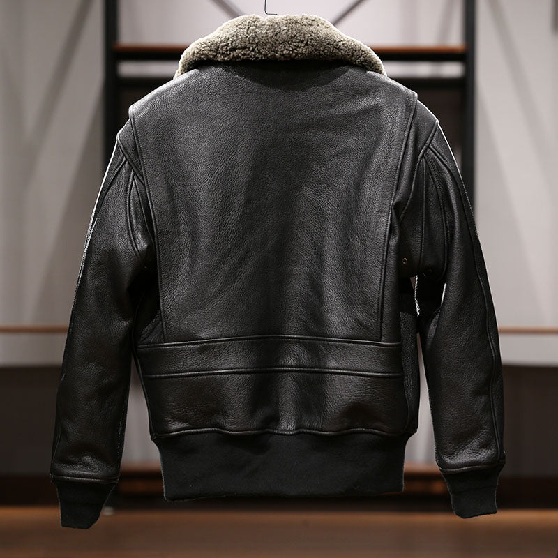 Air flight suit thick goatskin jacket-A14