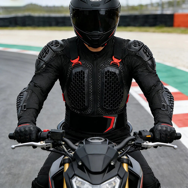 CE Certified Plus Size Professional-Grade Full Chest and Back Armor - F1