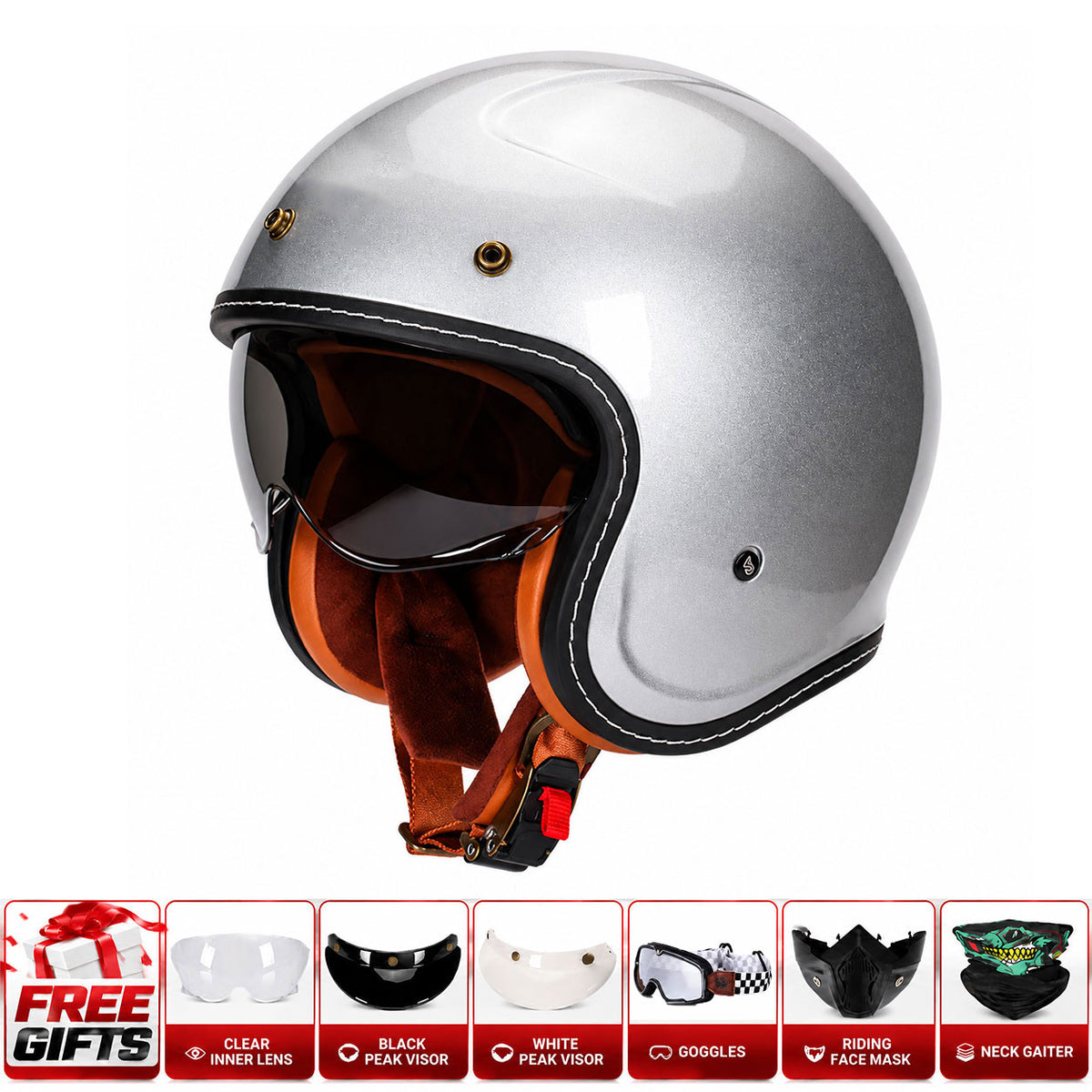 Retro-style graffiti cruiser motorcycle helmet-I303