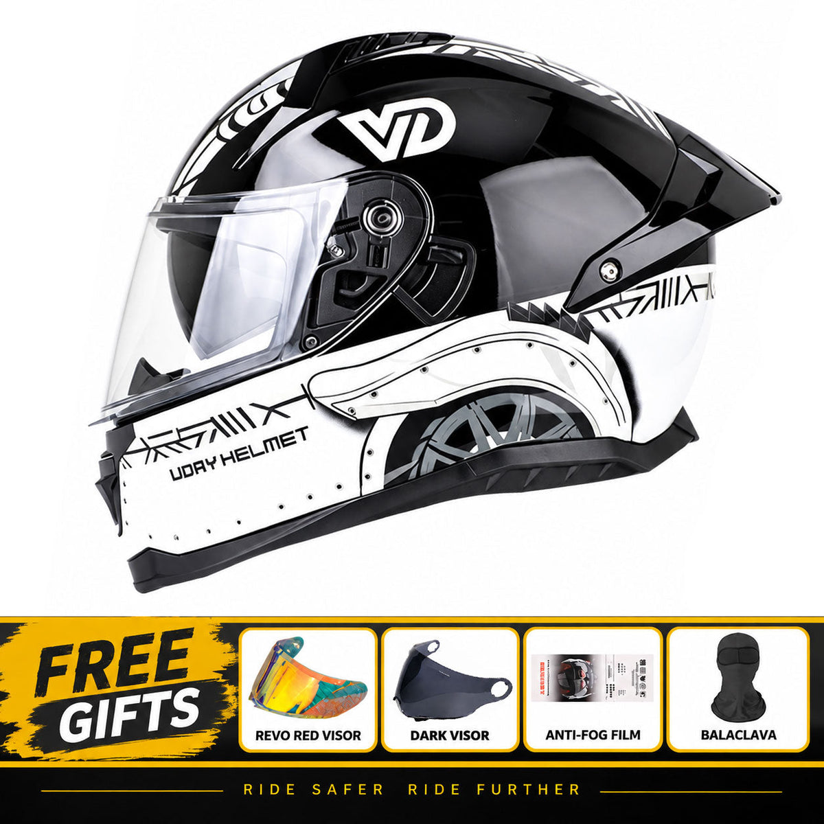 DOT-Certified Trendy Full-Face Motorcycle Helmets for Couples-I301