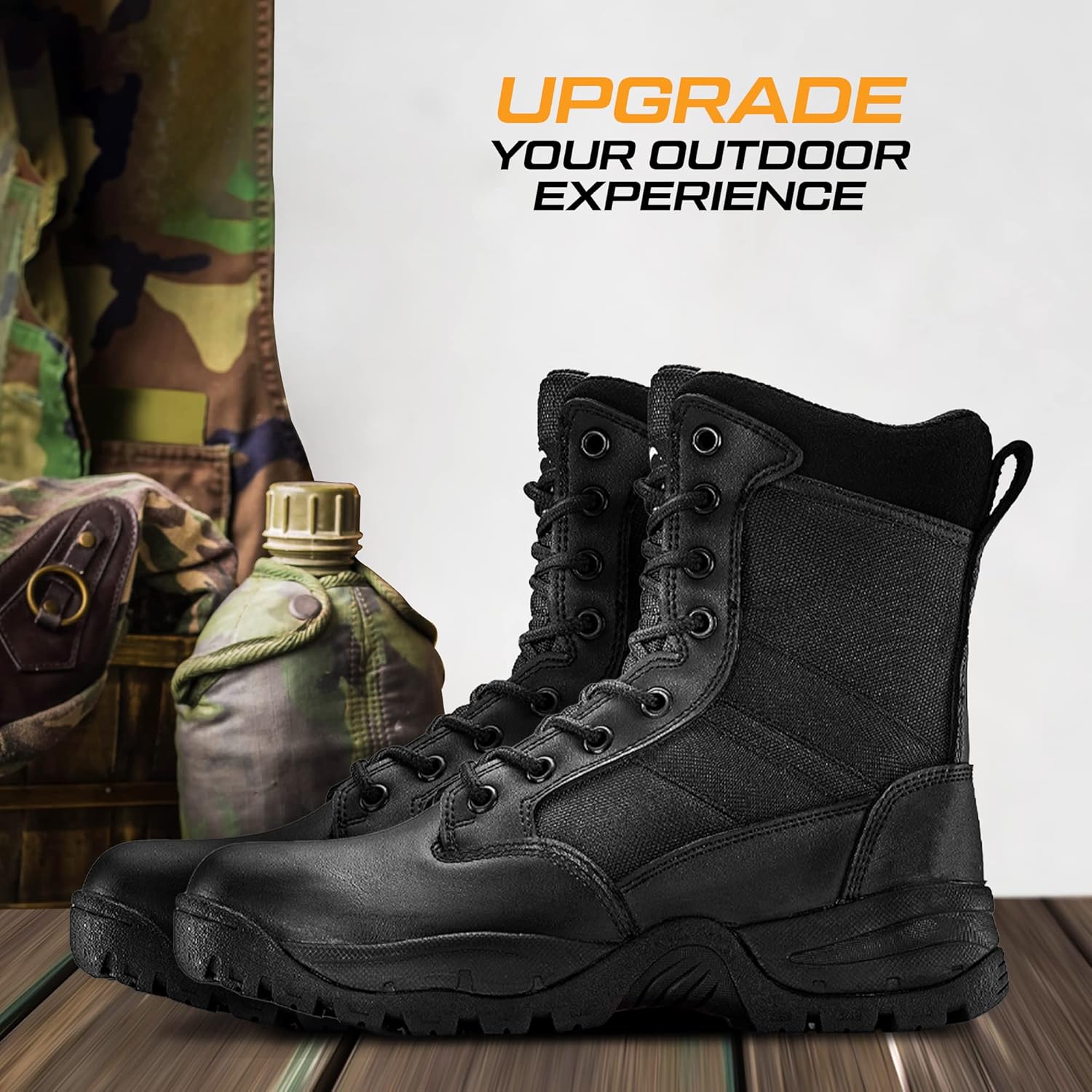 Military Tactical Work Boots for Hiking, Motorcycle, EMS, EMT and Outdoor Combat - K01