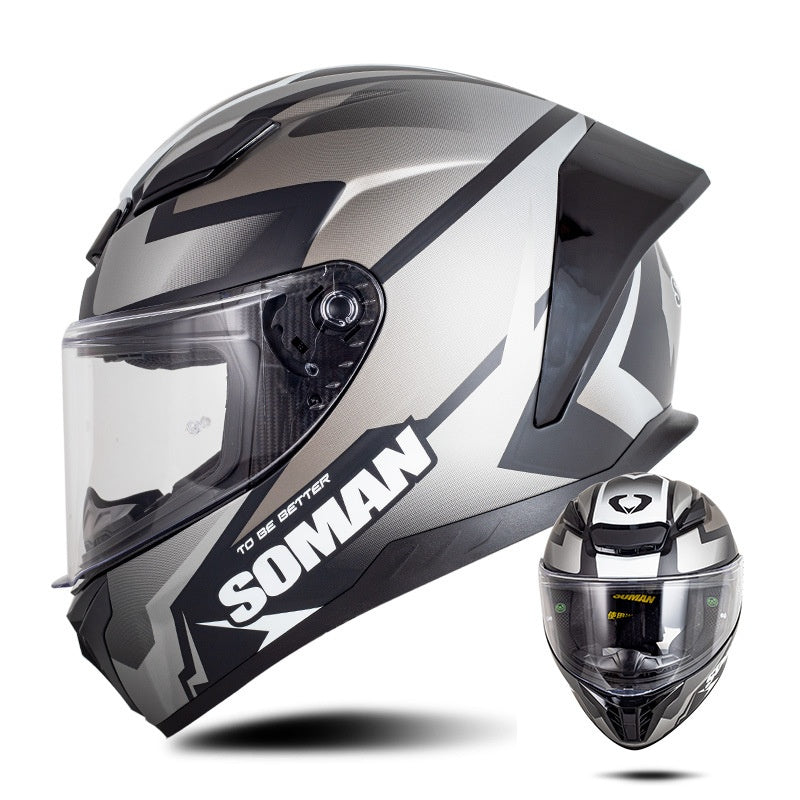 Carbon fiber textured motorcycle helmet racing equipment — I56