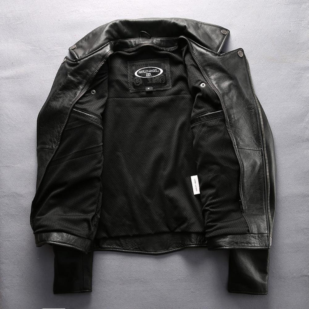 Genuine leather Harley motorcycle riding suit-A40