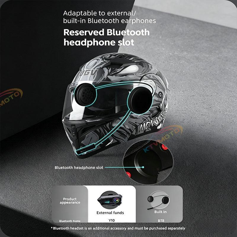 Carbon fiber modular flip-top motorcycle helmet-I47