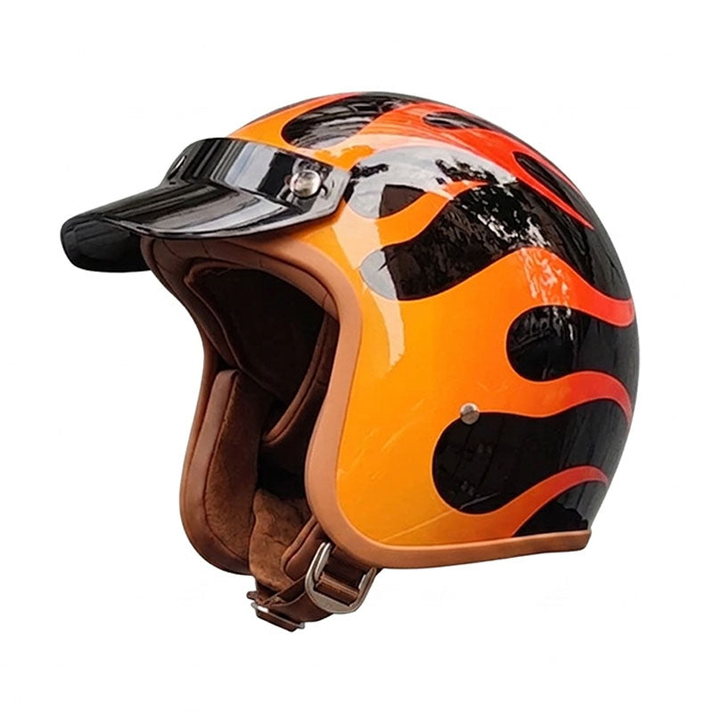 Retro motorcycle open helmet-I20