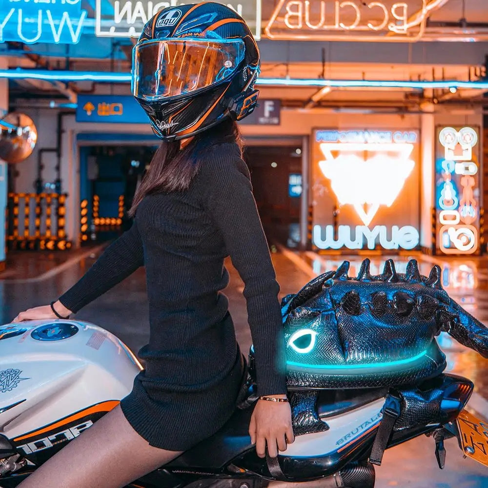 LED Black Lizard Motorcycle Backpack -W17