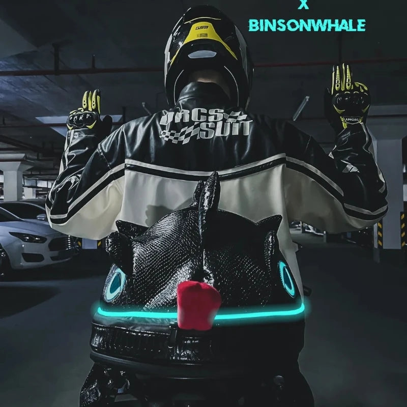 LED Black Lizard Motorcycle Backpack -W17