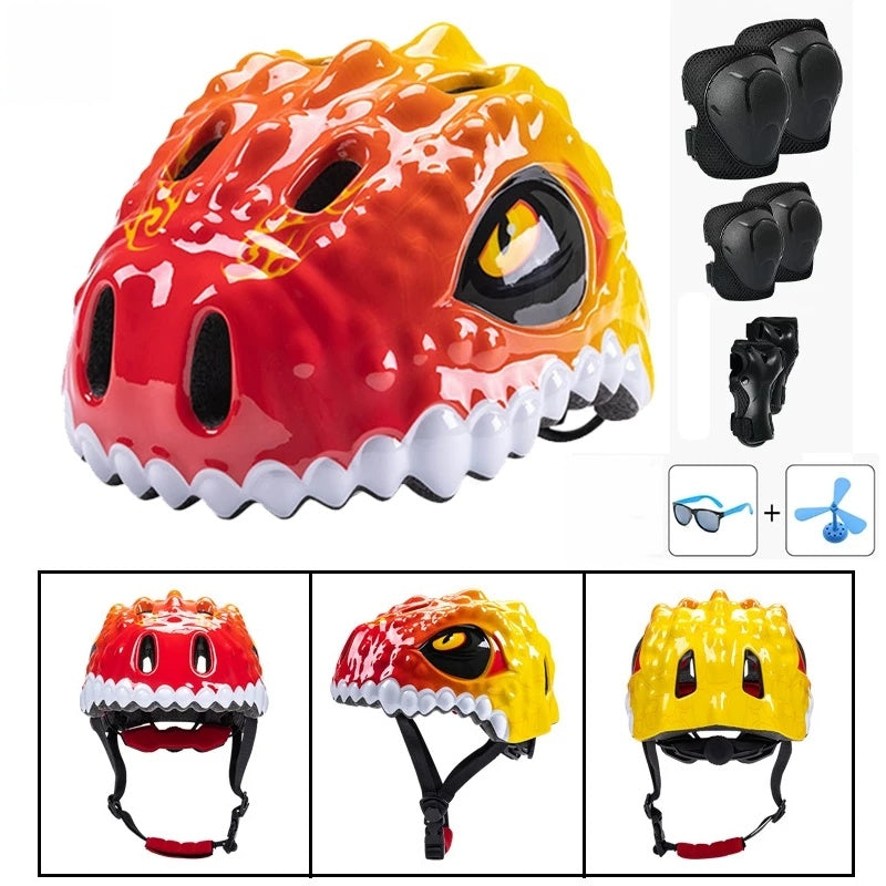 Children's Dinosaur Helmet and Protective Gear Set-I43