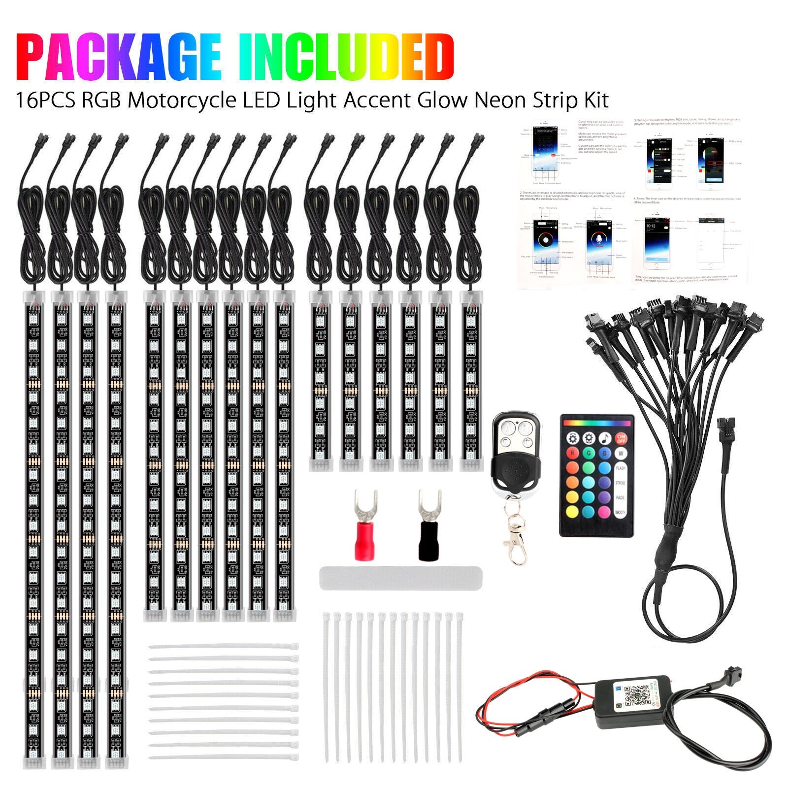 app led motorcycle atmosphere footlight rgb decorative light —D04