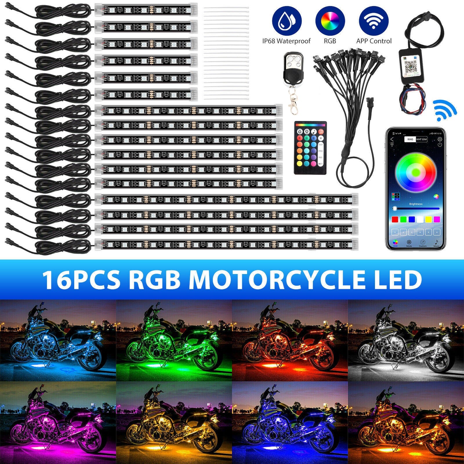 app led motorcycle atmosphere footlight rgb decorative light —D04