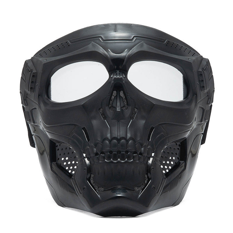 Skull-themed motorcycle riding mask for full face protection-H49