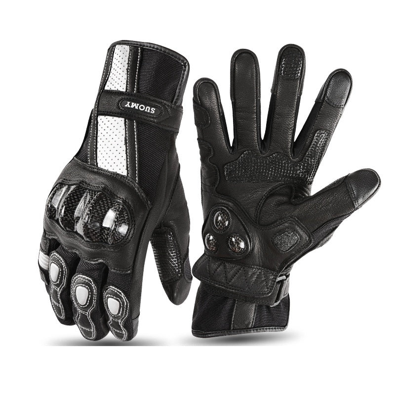 Genuine leather breathable retro motorcycle riding gloves-G82